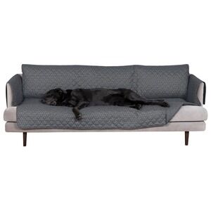 Furhaven Water-Resistant Paw Print‎ XL Sofa Furniture Protector Cover, Gray